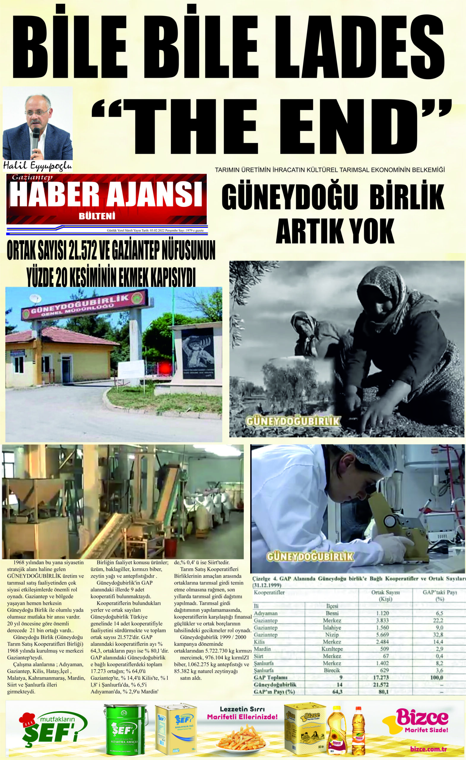 GÜNEYDOĞU TARIM SATIŞ BİRLİĞİ ARTIK YOK (Video haber-Halil Eyyupoğlu)