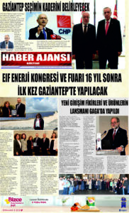 Gaziantep Haber Ajansı Bülteni Çarşamba 18.01.2023 e gazete