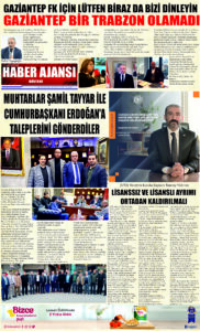 Gaziantep Haber Ajansı Bülteni Salı 24.01.2023 e gazete