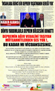 DEPREMİN AĞIR VEBALİNİ TAŞIYAN MÜTEAHHİTLERDEN SES YOK(Köşe Yazısı Halil Eyyupoğlu)