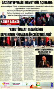 Gaziantep Haber Ajansı Bülteni Çarşamba 01.03.2023 e gazete