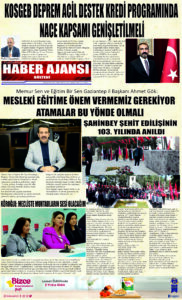Gaziantep Haber Ajansı Bülteni Çarşamba 29.03.2023 e gazete