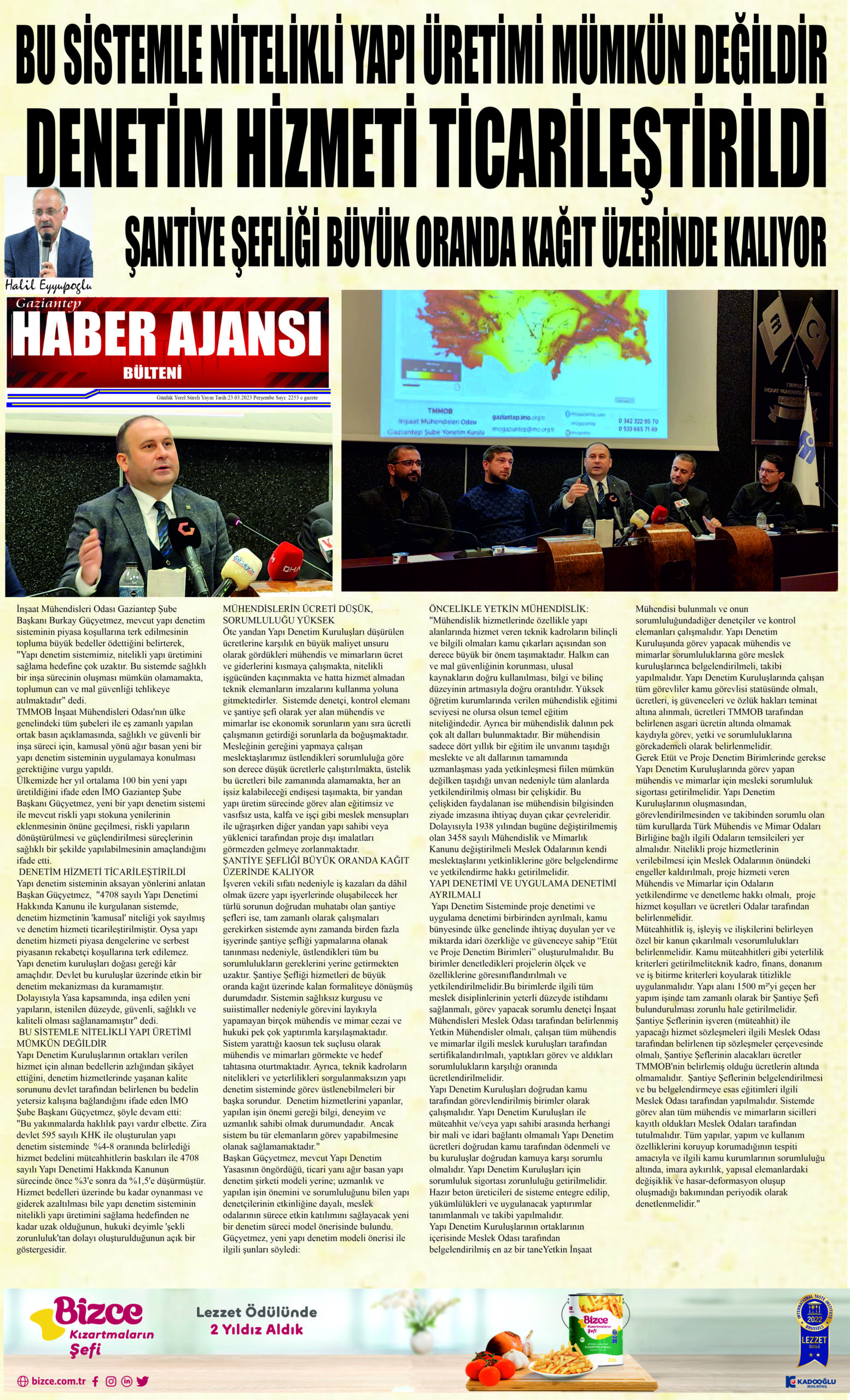 Gaziantep Haber Ajansı Bülteni Cuma 24.03.2023 e gazete