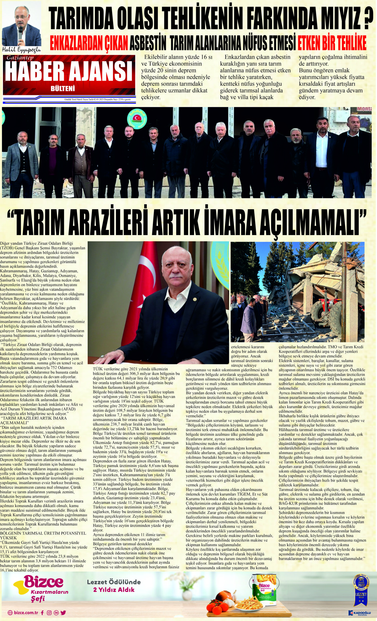 Gaziantep Haber Ajansı Bülteni Perşembe 02.03.2023 e gazete