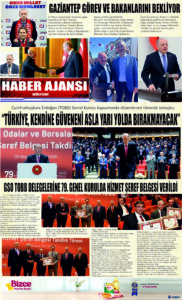 Gaziantep Haber Ajansı Bülteni Pazartesi 31.05.2023 e gazete