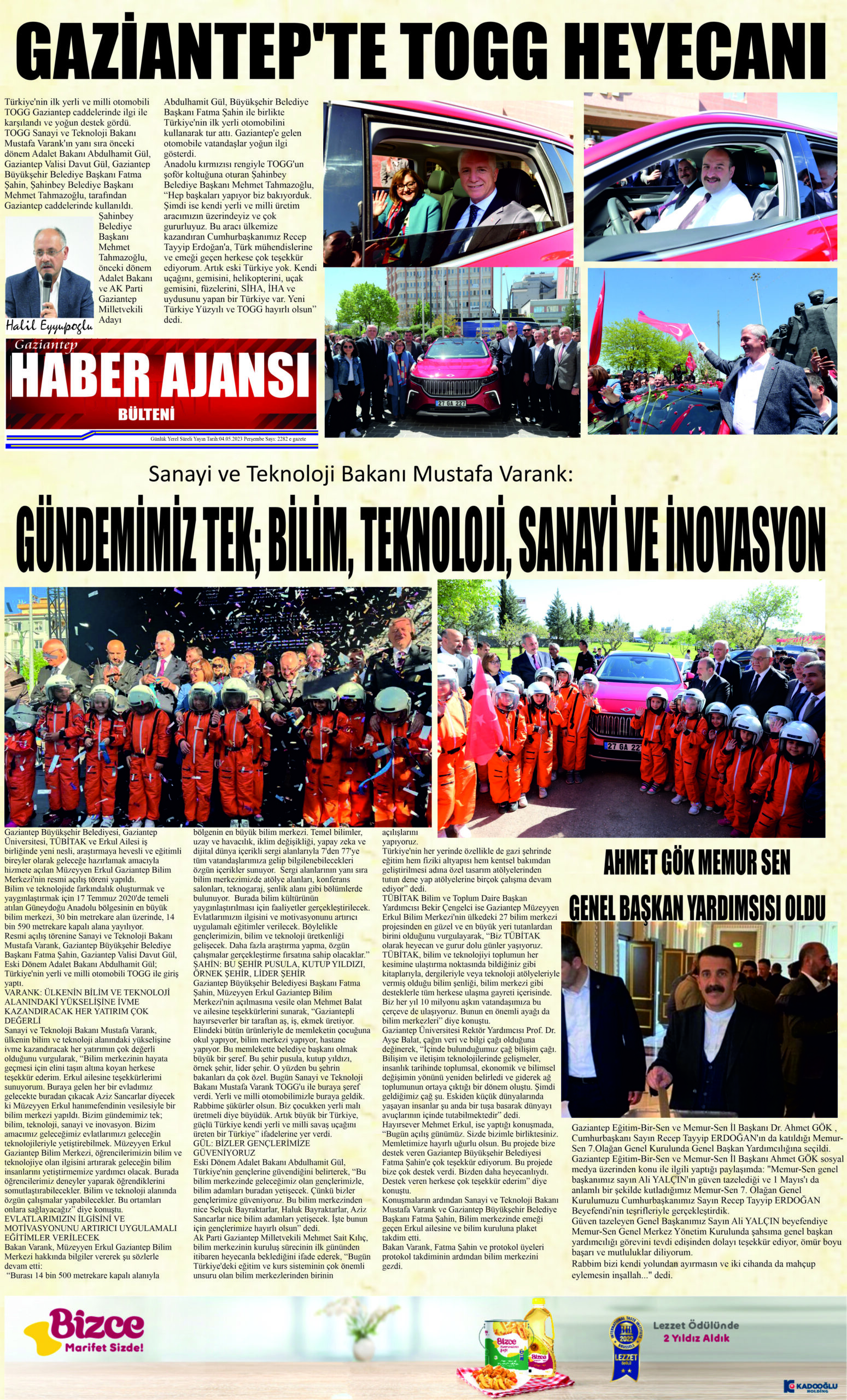 Gaziantep Haber Ajansı Bülteni Perşembe 04.05.2023 e gazete