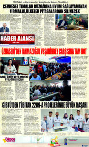 Gaziantep Haber Ajansı Bülteni Salı 13.06.2023 e gazete
