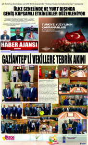 Gaziantep Haber Ajansı Bülteni Çarşamba 12.07.2023 e gazete