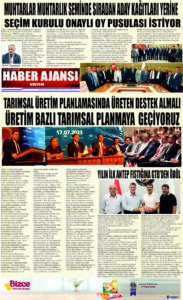 Gaziantep Haber Ajansı Bülteni Salı 18.07.2023 e gazete