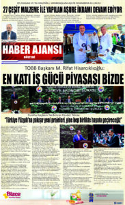 Gaziantep Haber Ajansı Bülteni Perşembe 17.08.2023 e gazete