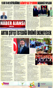 Gaziantep Haber Ajansı Bülteni Cuma 15.09.2023 e gazete