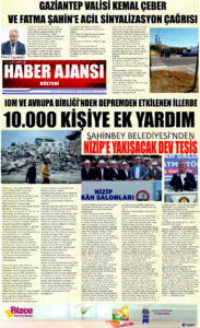 Gaziantep Haber Ajansı Bülteni Pazartesi 04.09.2023 e gazete