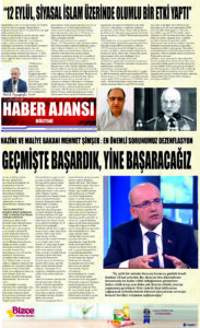 Gaziantep Haber Ajansı Bülteni Perşembe 14.09.2023 e gazete