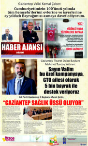 Gaziantep Haber Ajansı Bülteni Çarşamba 25.10.2023 e gazete