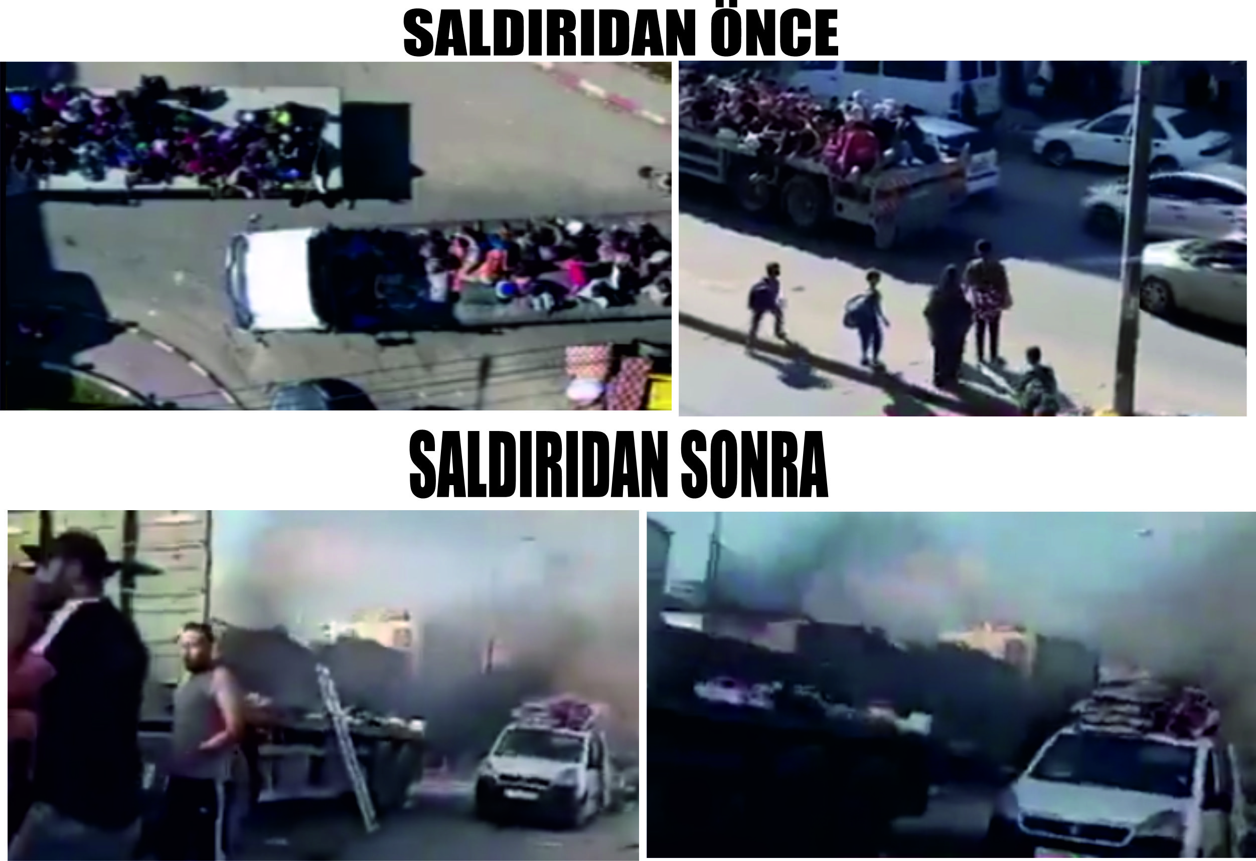 KATLİAM; GAZZE’DE TAHLİYE EDİLEN KONVOY BOMBALANDI