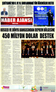 Gaziantep Haber Ajansı Bülteni Pazartesi 13.11.2023 e gazete