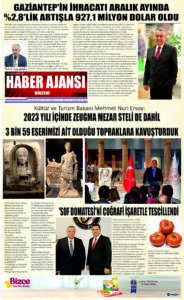 Gaziantep Haber Ajansı Bülteni Perşembe 04.01.2024 e gazete
