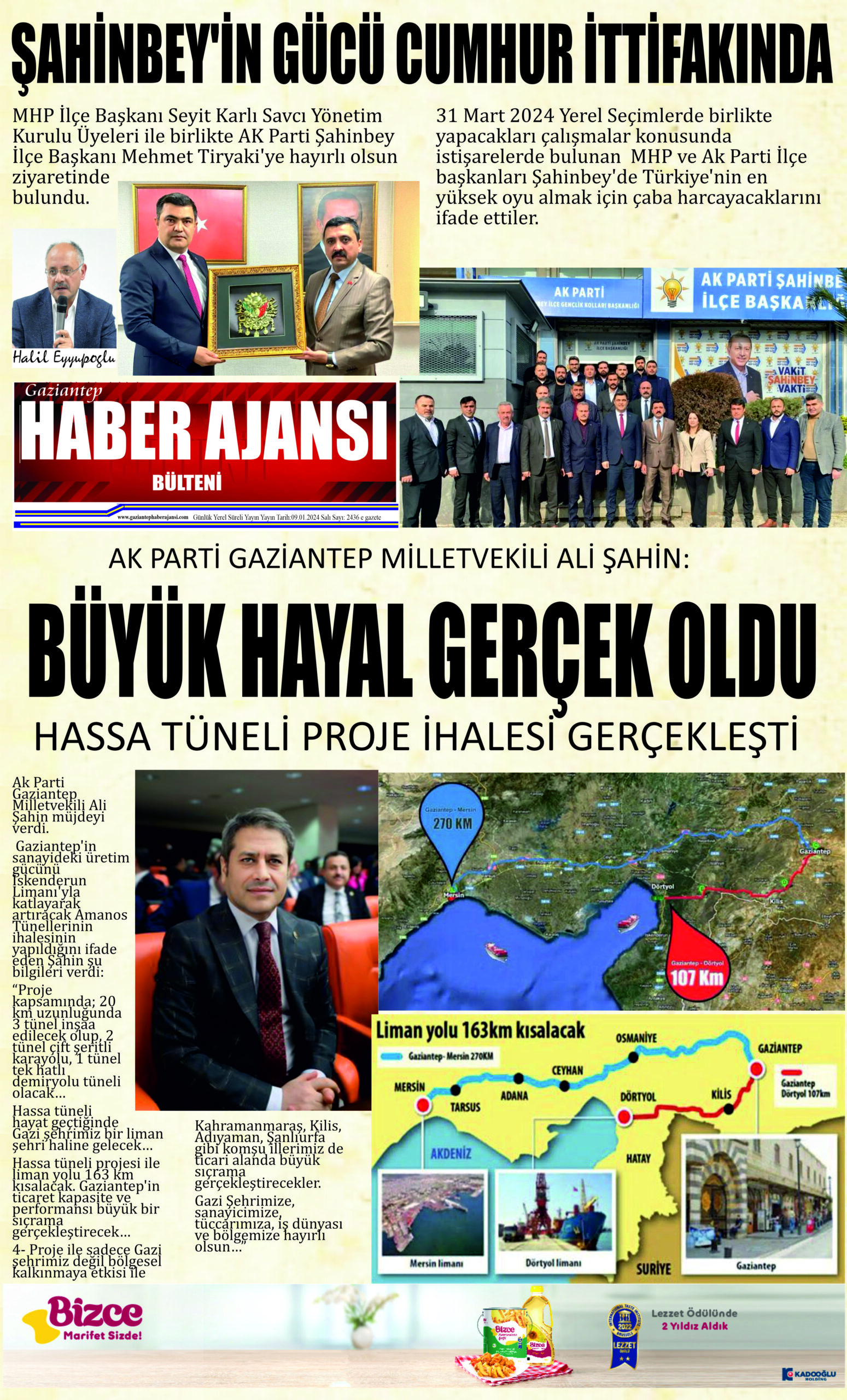 Gaziantep Haber Ajansı Bülteni Salı 09.01.2024 e gazete