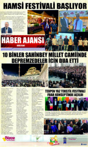 Gaziantep Haber Ajansı Bülteni Perşembe 08.02.2024 e gazete