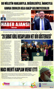 Gaziantep Haber Ajansı Bülteni Perşembe 29.02.2024 e gazete