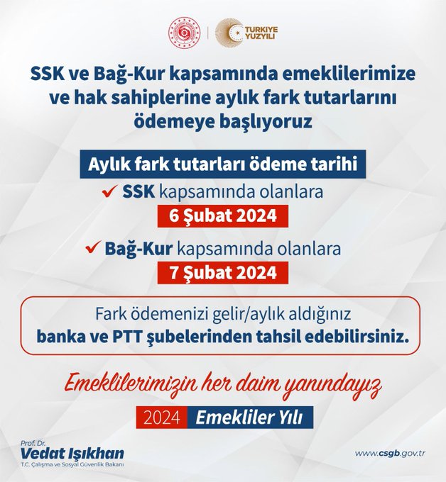 EMEKLİLERİN FAKLARINI ALACAĞI GÜN BELLİ OLDU