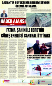 Gaziantep Haber Ajansı Bülteni Çarşamba 27.03.2024 e gazete