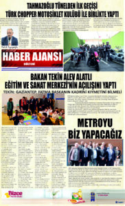 Gaziantep Haber Ajansı Bülteni Cuma 15.03.2024 e gazete