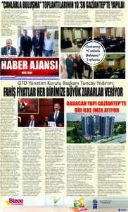 Gaziantep Haber Ajansı Bülteni Cuma 26.04.2024 e gazete
