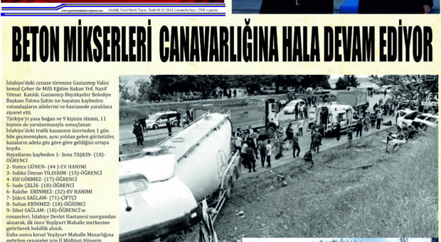 Gaziantep Haber Ajansı Bülteni Çarşamba 08.04.2024 e gazete
