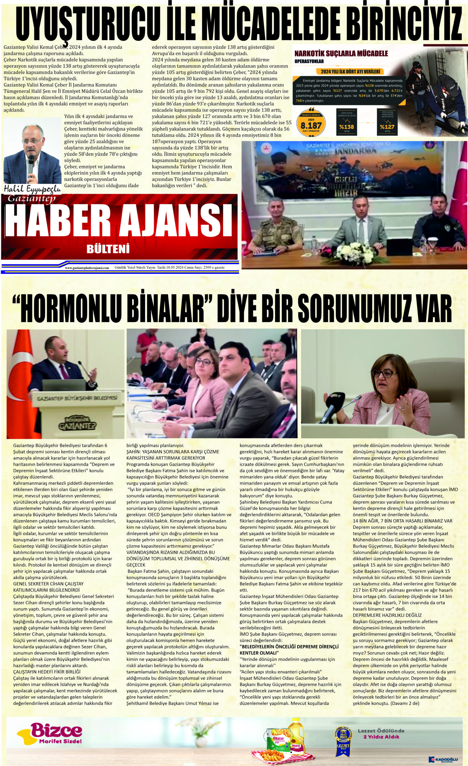 Gaziantep Haber Ajansı Bülteni Cuma 10.05.2024 e gazete