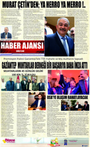 Gaziantep Haber Ajansı Bülteni Cuma 17.05.2024 e gazete