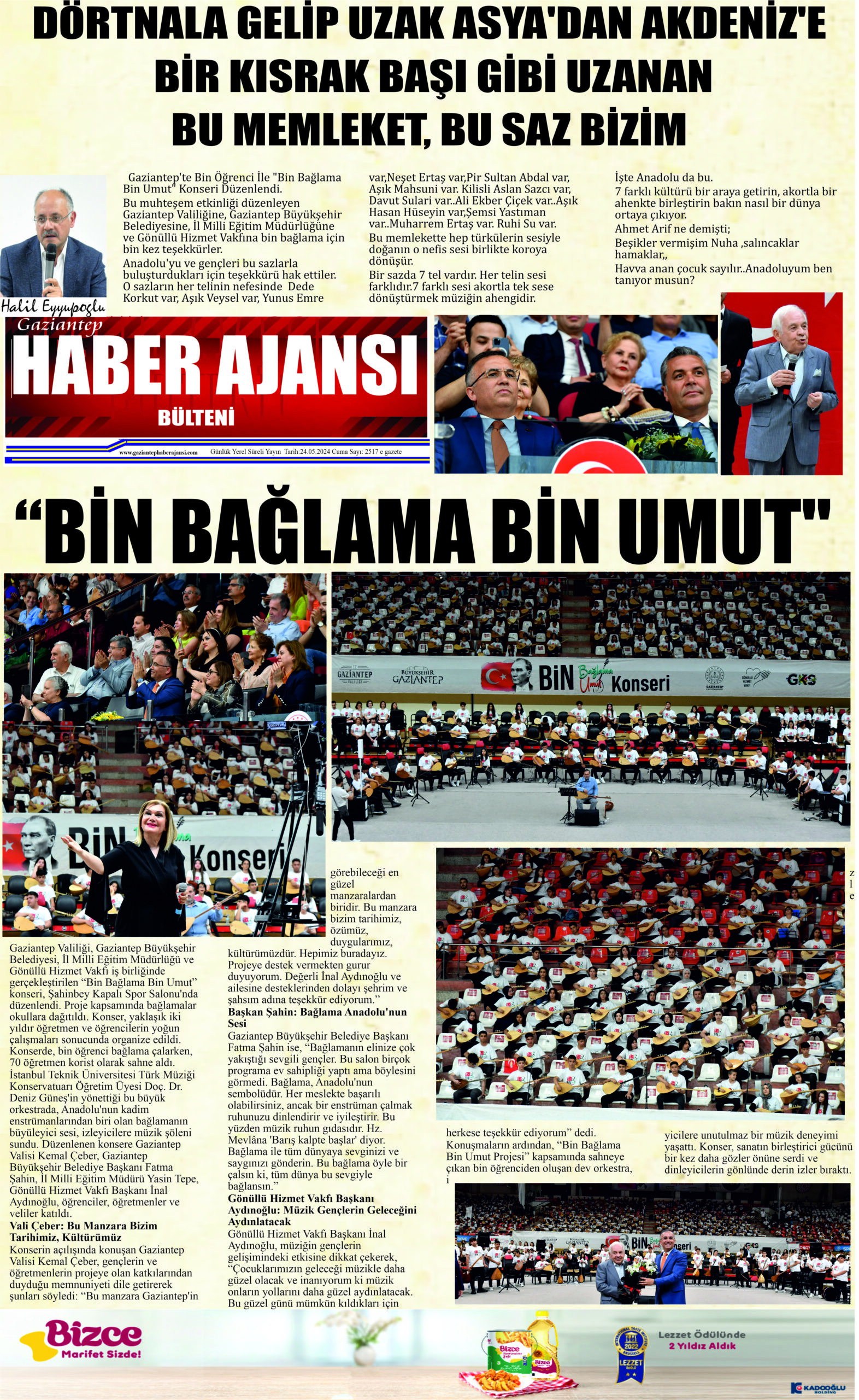 Gaziantep Haber Ajansı Bülteni Cuma 24.05.2024 e gazete