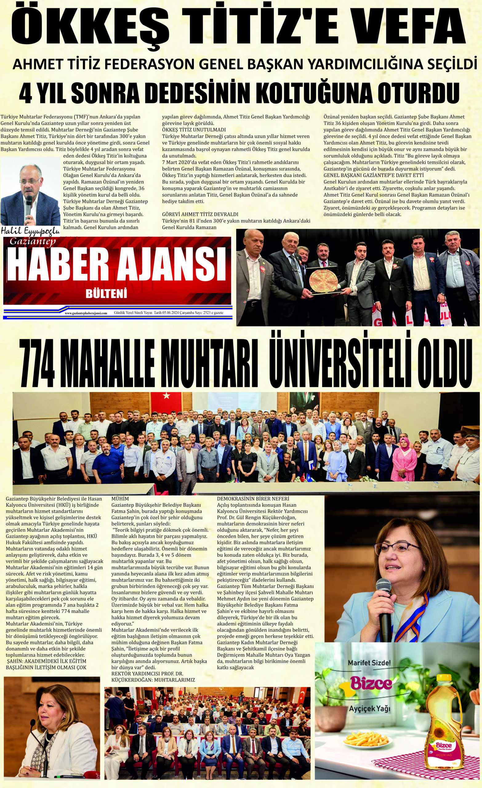 Gaziantep Haber Ajansı Bülteni Çarşamba 05.06.2024 e gazete