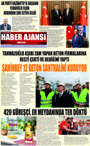 Gaziantep Haber Ajansı Bülteni Salı 25.06.2024 e gazete