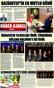 Gaziantep Haber Ajansı Bülteni Salı 24.12.2024 e gazete