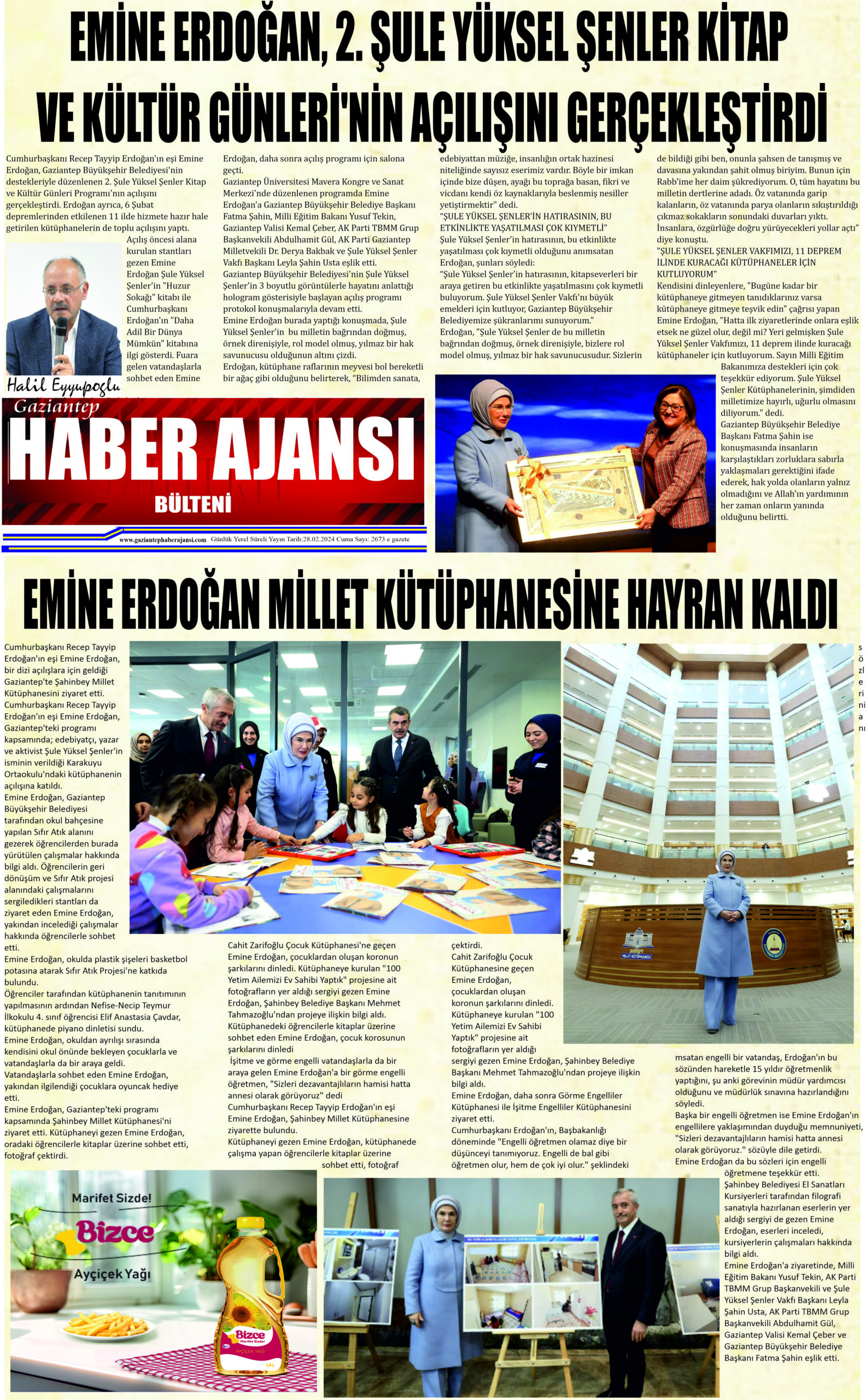 Gaziantep Haber Ajansı Bülteni Cuma 28.02.2024 e gazete