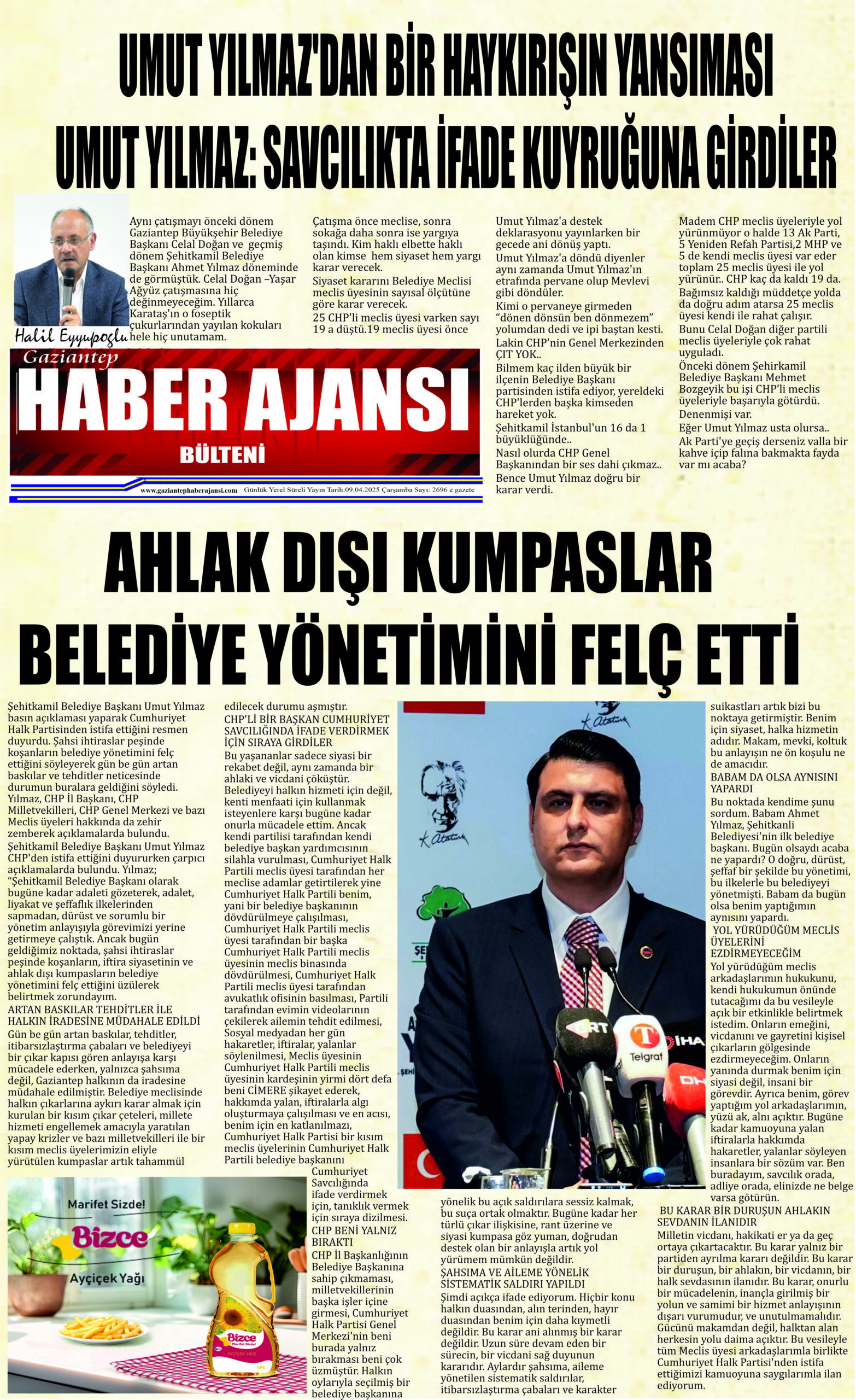 Gaziantep Haber Ajansı Bülteni Çarşamba 09.04.2025 e gazete