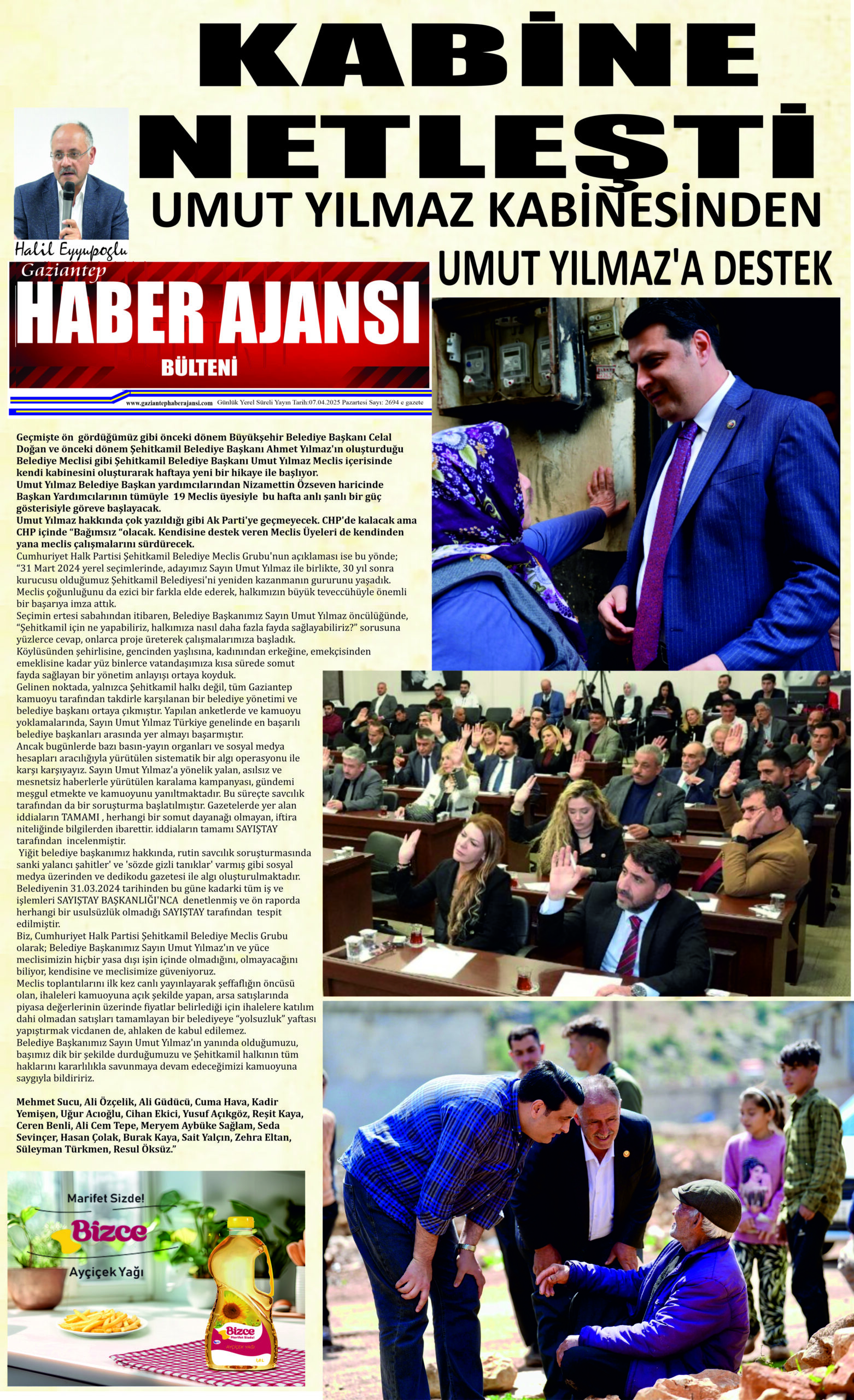 Gaziantep Haber Ajansı Bülteni Pazartesi 07.04.2025 e gazete