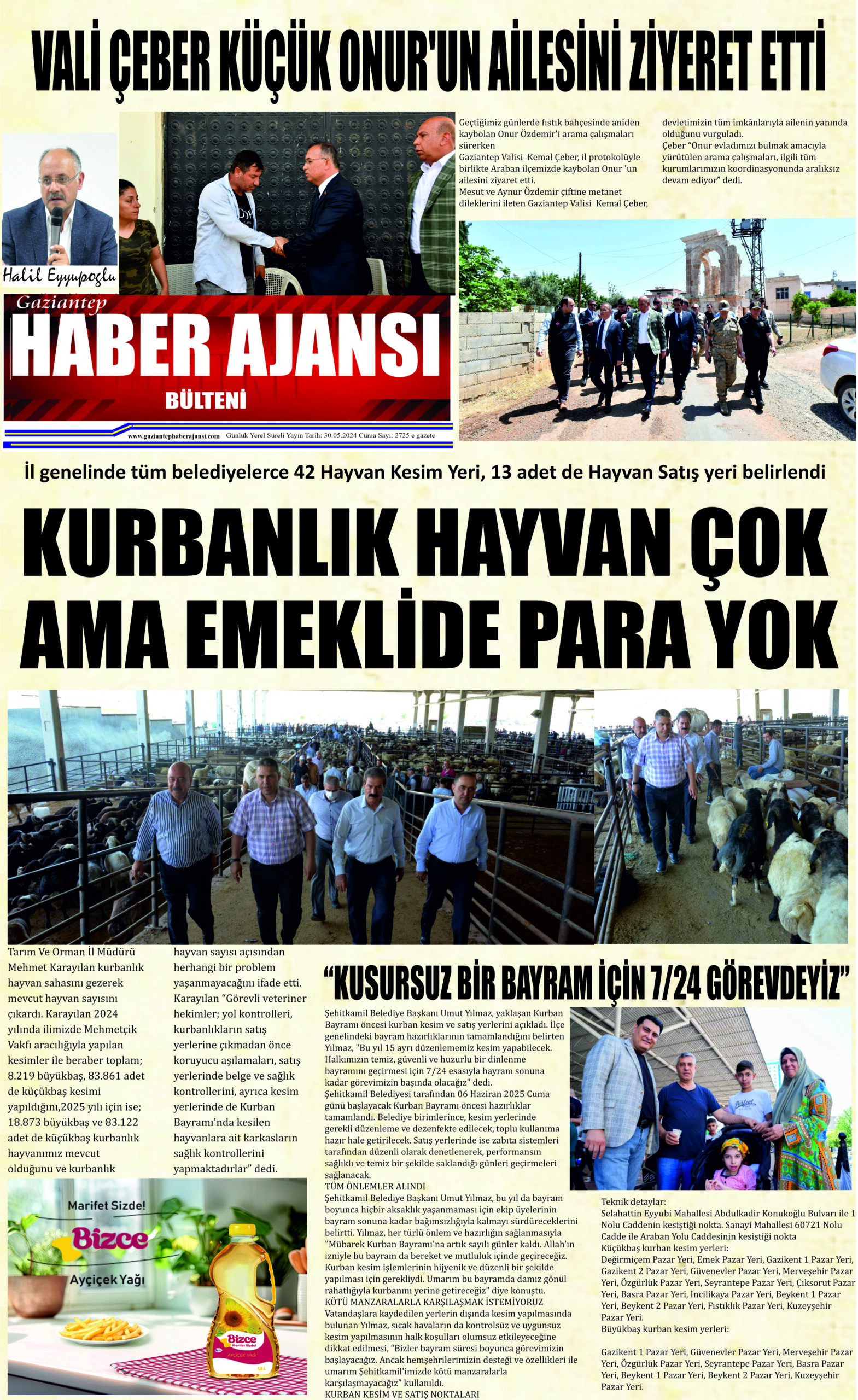 Gaziantep Haber Ajansı Bülteni Cuma 30.05.2025 e gazete
