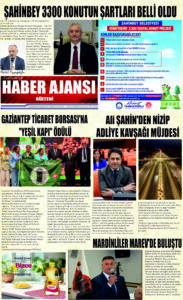 Gaziantep Haber Ajansı Bülteni Çarşamba 11.06.2025 e gazete