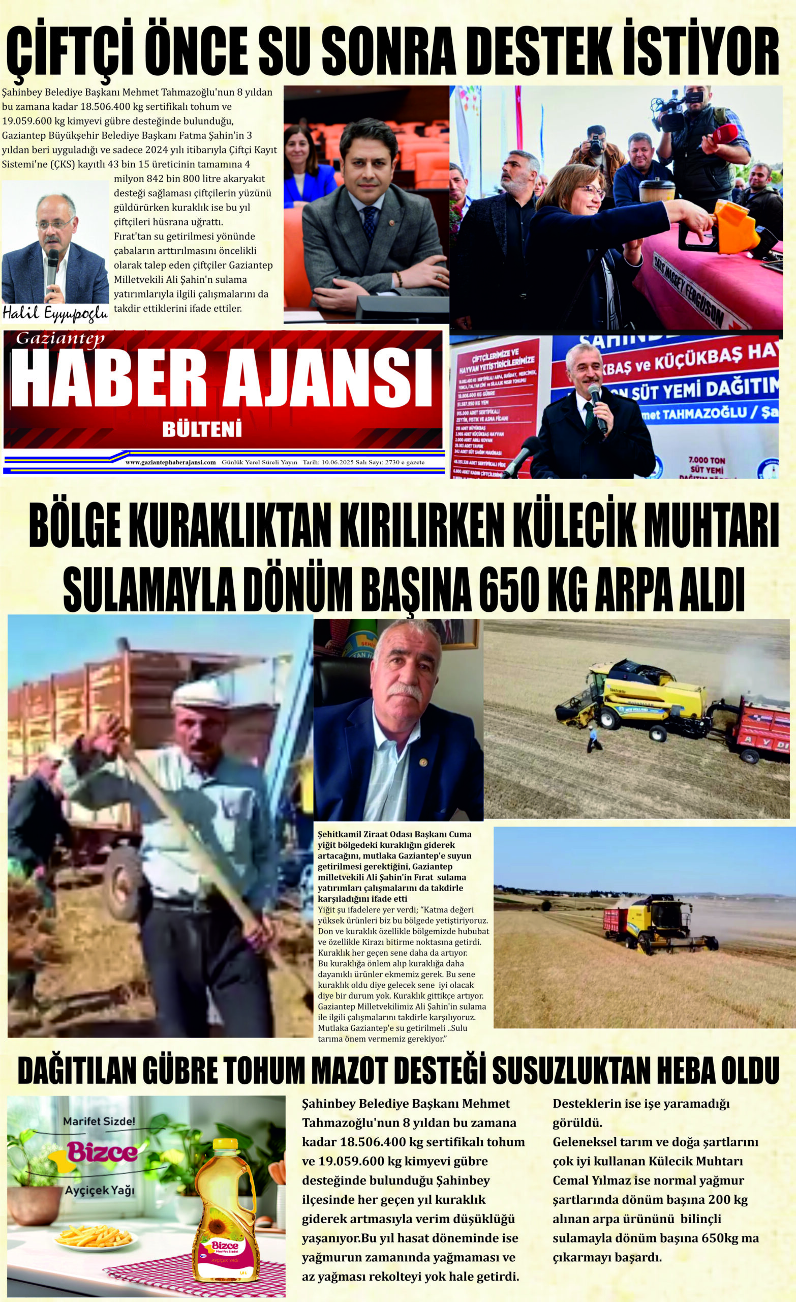 Gaziantep Haber Ajansı Bülteni Salı 10.06.2025 e gazete