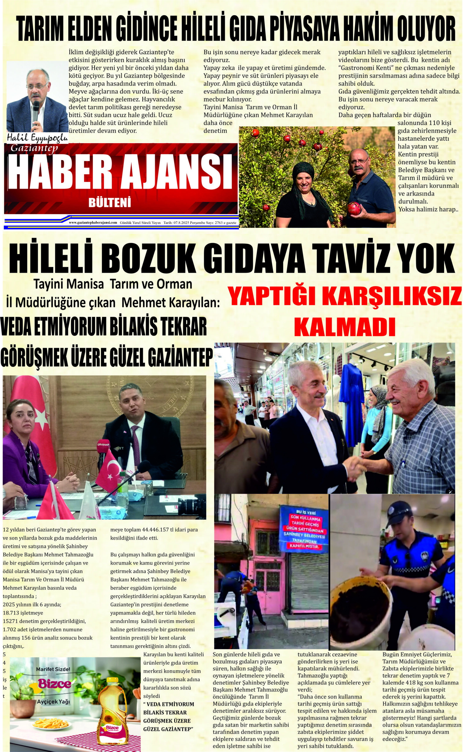 Gaziantep Haber Ajansı Bülteni Perşembe 07.08.2025 e gazete