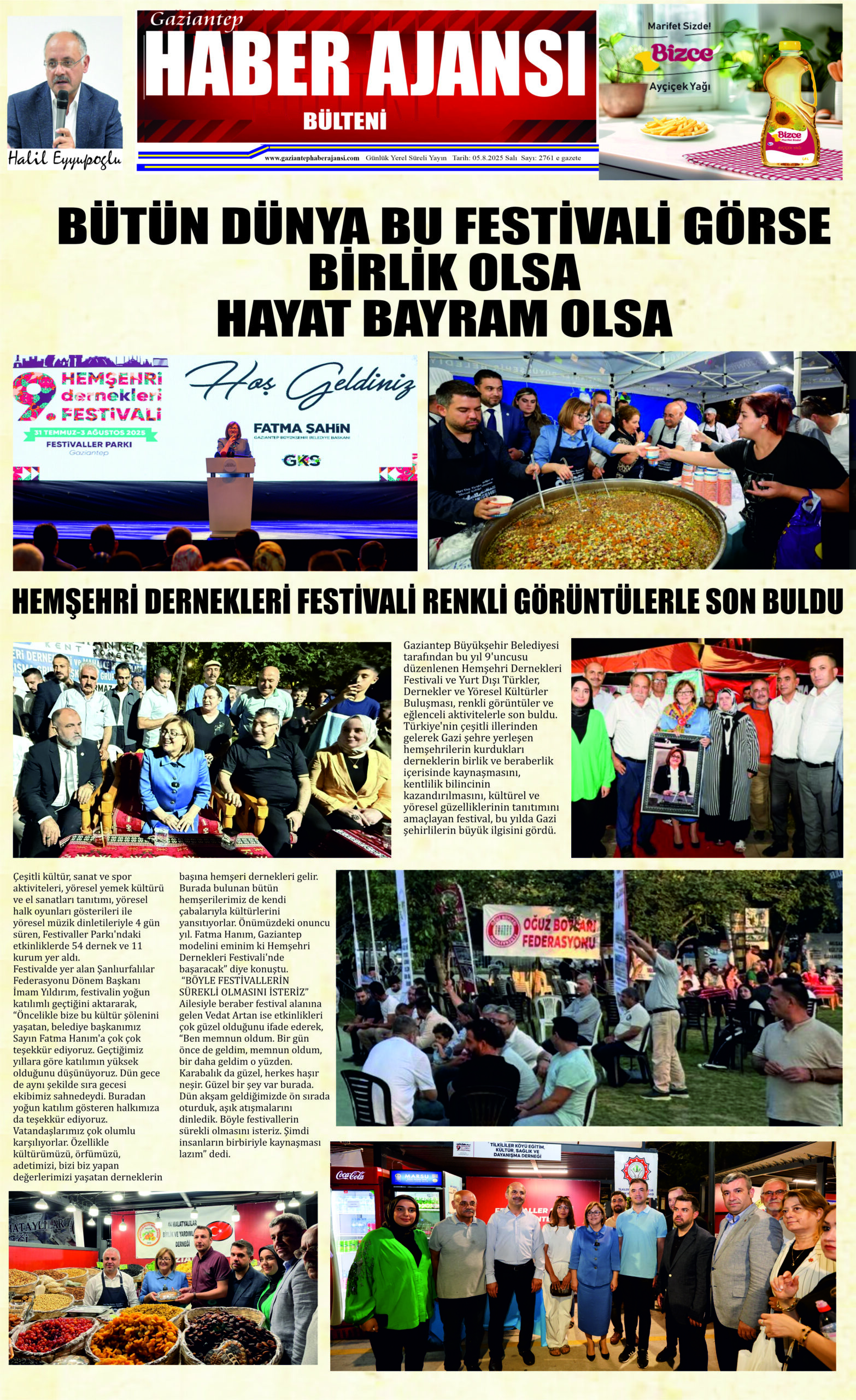 Gaziantep Haber Ajansı Bülteni Salı 05.08.2025 e gazete