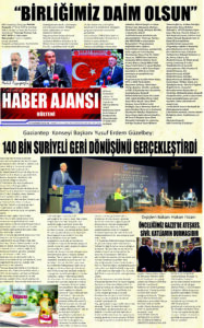 Gaziantep Haber Ajansı Bülteni Pazartesi 29.09.2025 e gazete