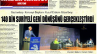 Gaziantep Haber Ajansı Bülteni Pazartesi 29.09.2025 e gazete