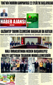 Gaziantep Haber Ajansı Bülteni Salı 16.09.2025 e gazete