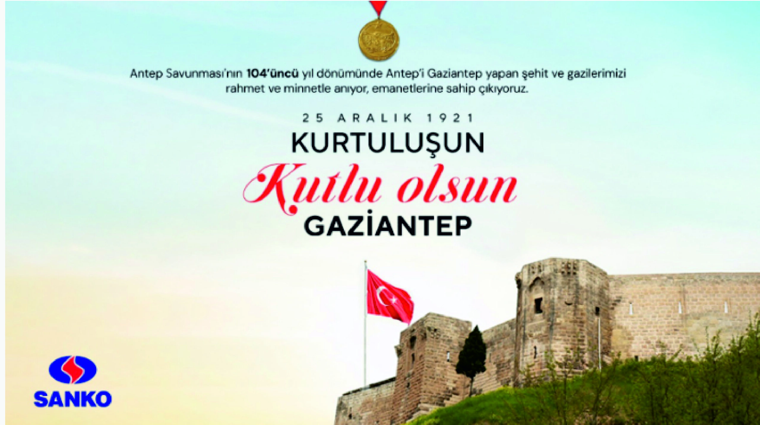 SANKO 25 ARALIK GAZİANTEP KURTULUŞU İLANI